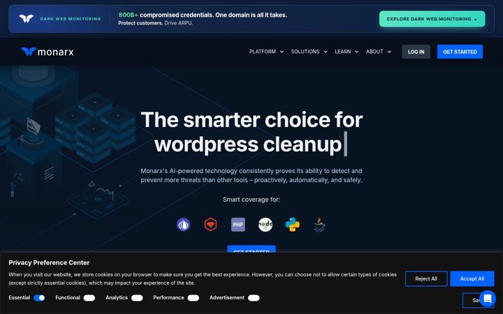 Screenshot ta' monarx.com