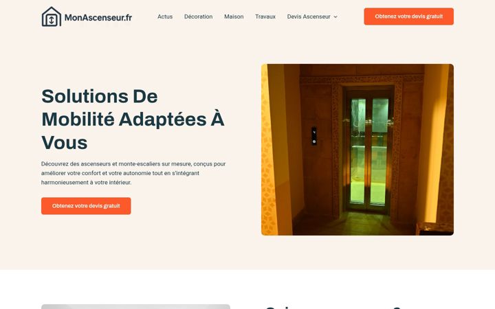 Screenshot of monascenseur.fr