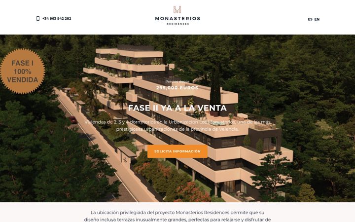 Snímek obrazovky monasteriosresidences.com