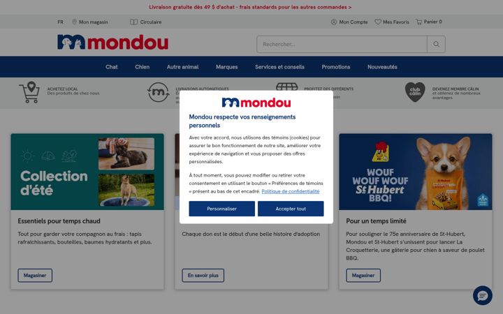 Screenshot of mondou.com