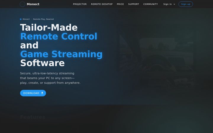 Screenshot of monect.com