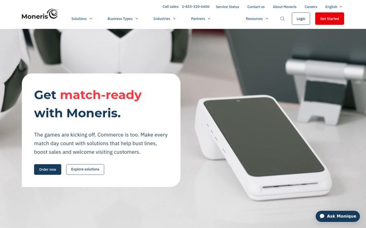 Screenshot ta' moneris.com