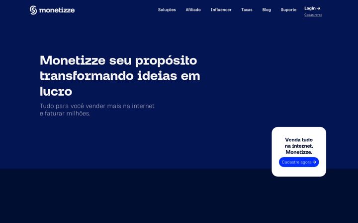 Screenshot of monetizze.com.br