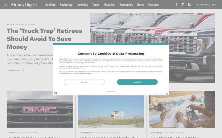 Screenshot of moneydigest.com
