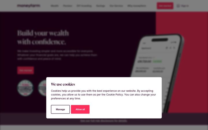Screenshot of moneyfarm.com