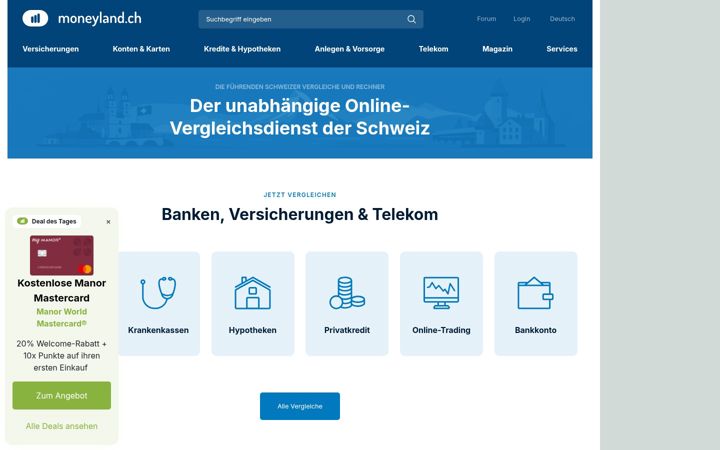 Screenshot of moneyland.ch