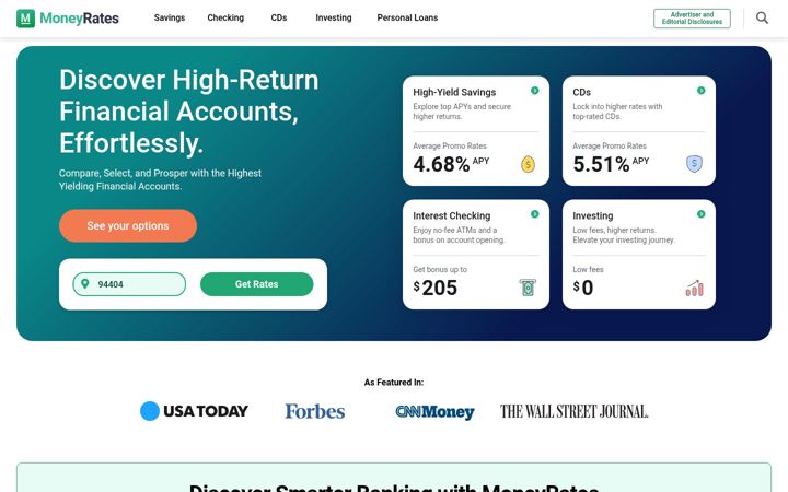 Capture d'écran de moneyrates.com