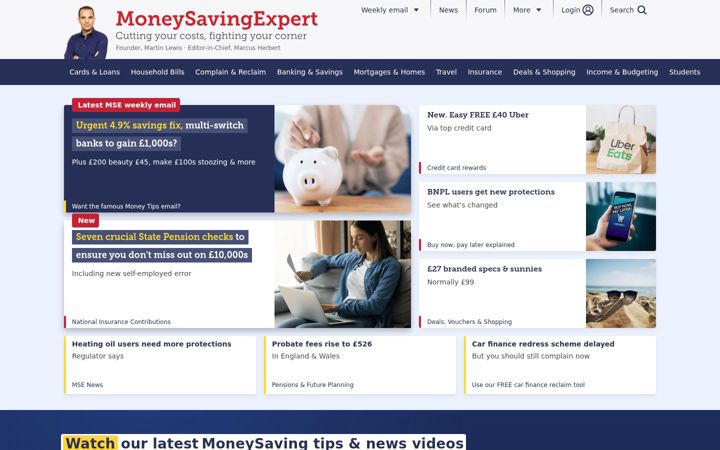Skærmbillede af moneysavingexpert.com
