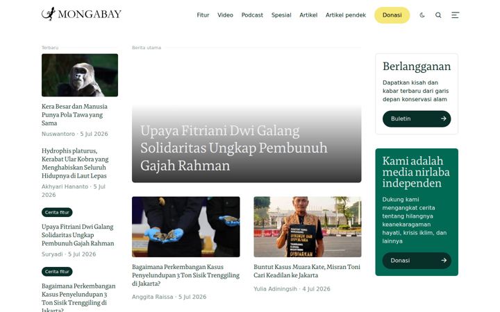 Screenshot of mongabay.co.id