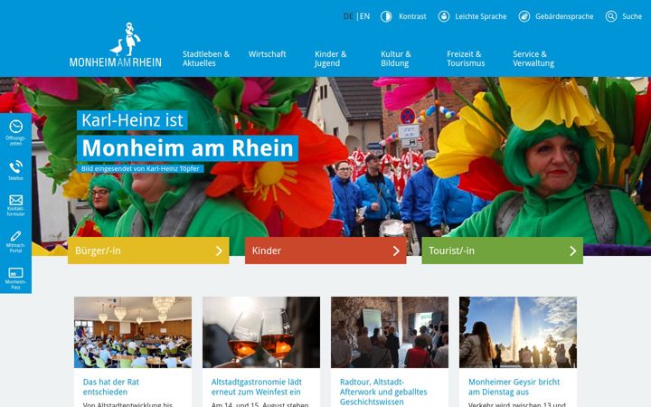 Screenshot of monheim.de