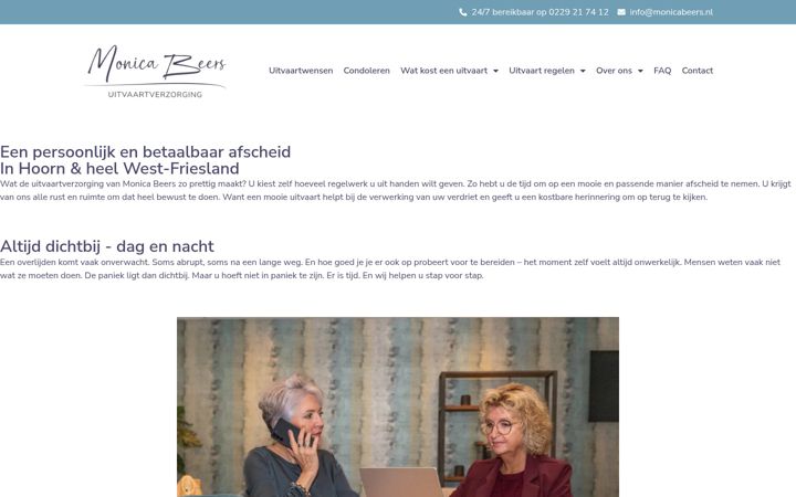 Skærmbillede af monicabeers.nl