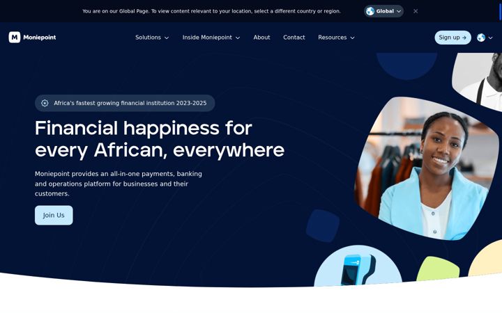 Екранна снимка на moniepoint.com