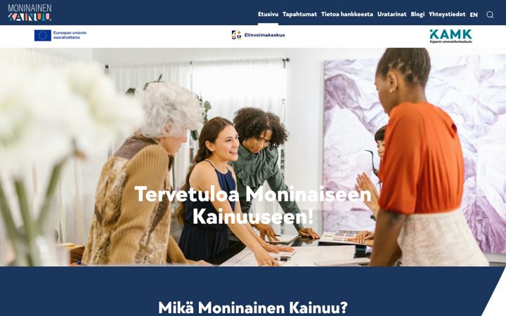 Skärmbild av moninainenkainuu.fi