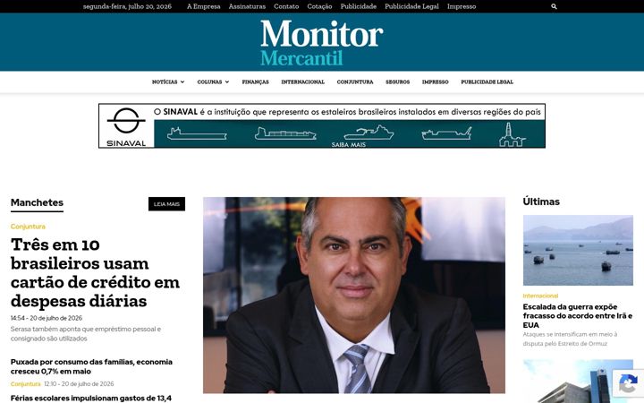Screenshot of monitormercantil.com.br