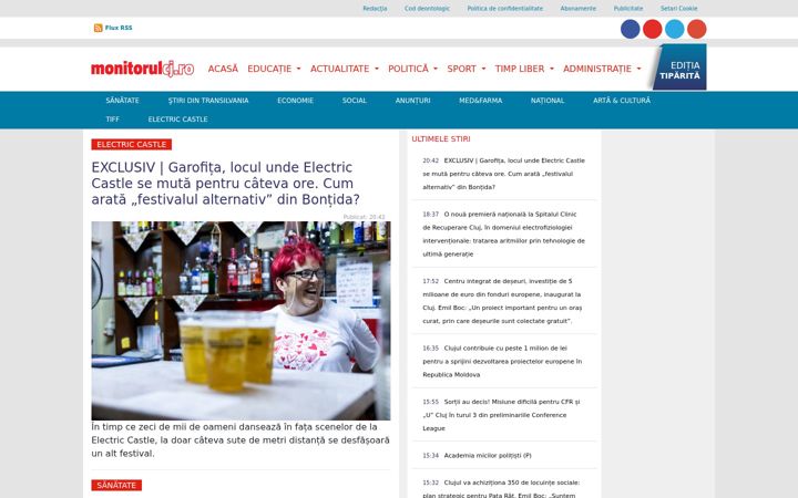Screenshot of monitorulcj.ro