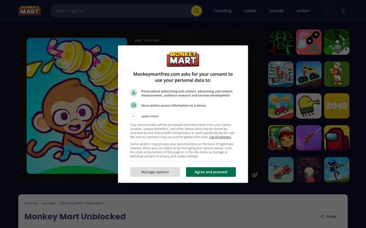 Screenshot of monkeymartfree.com