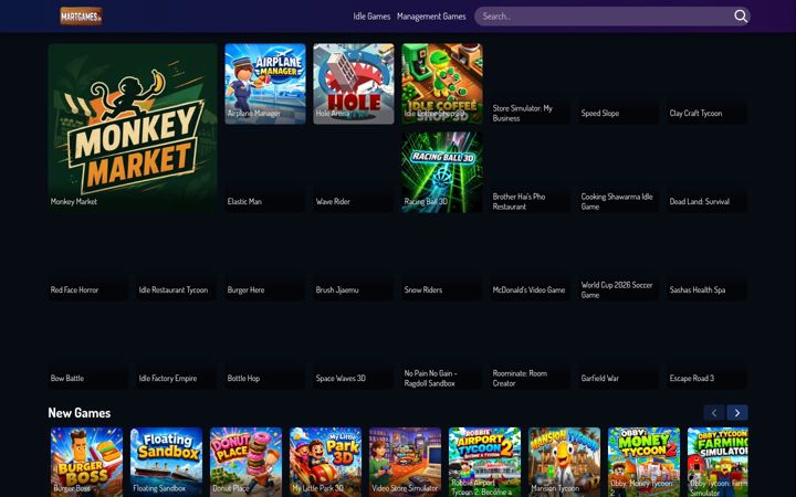 Screenshot of monkeymartgame.io