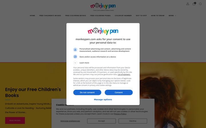 Screenshot of monkeypen.com