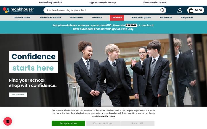 Screenshot of monkhouse.com