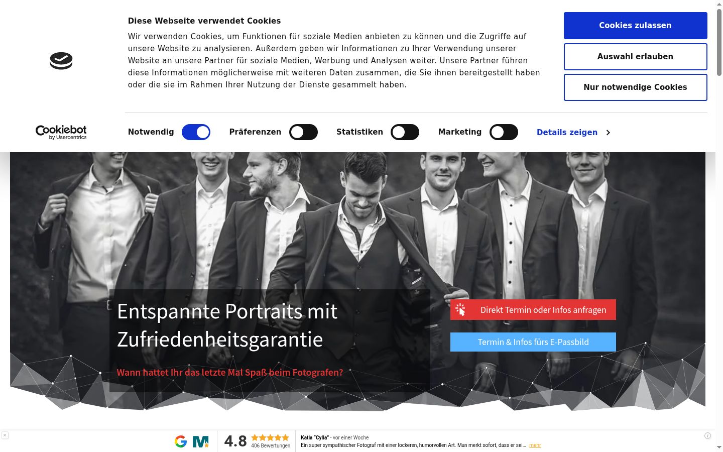 Sutikimo reklamjuostės, rodytos prieš bet kokią sąveiką, ekrano kopija