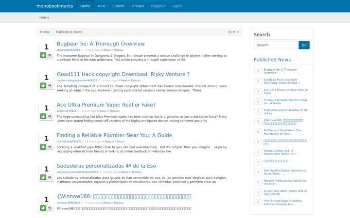 Screenshot of monobookmarks.com