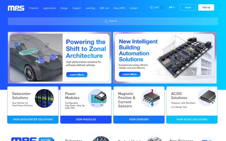 Screenshot of monolithicpower.com