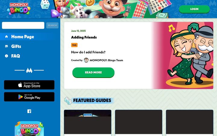 Screenshot of monopolybingogame.com
