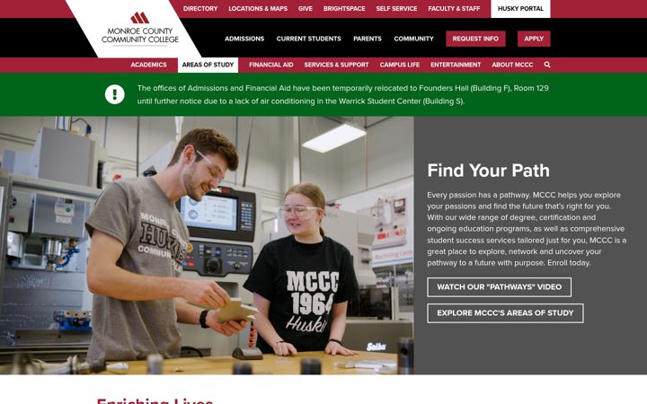 Screenshot of monroeccc.edu