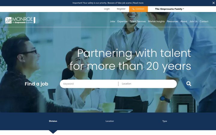 Screenshot του monroeconsulting.com