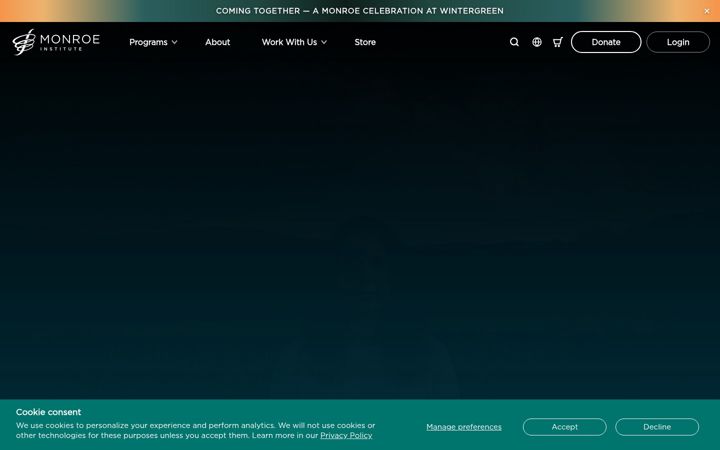 Screenshot of monroeinstitute.org