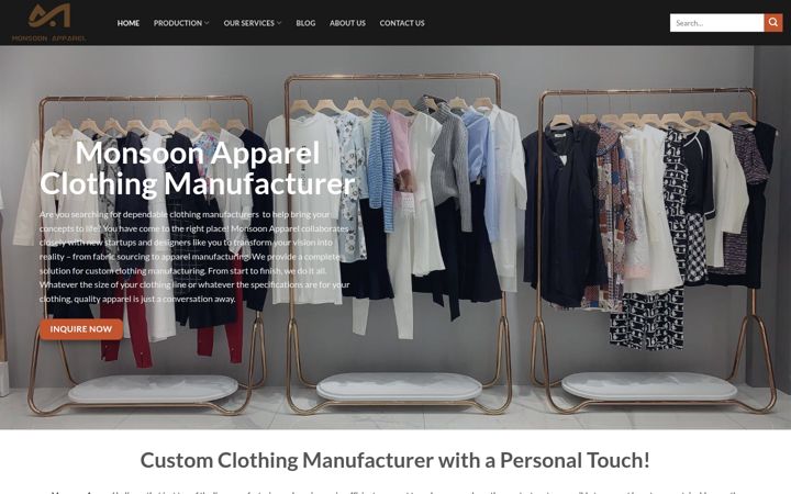 Screenshot of monsoonapparel.com