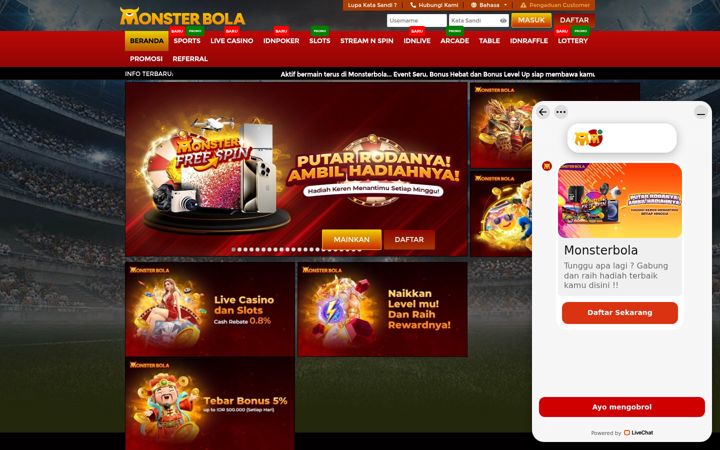 Screenshot of monsterbola203.com