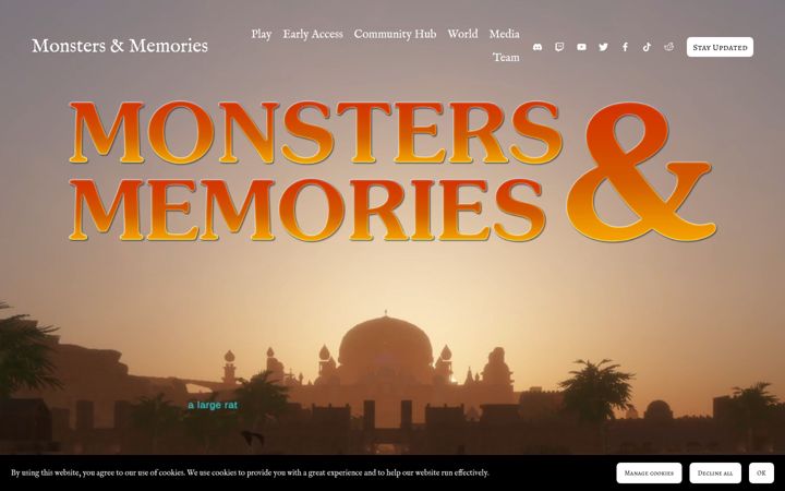 Screenshot of monstersandmemories.com