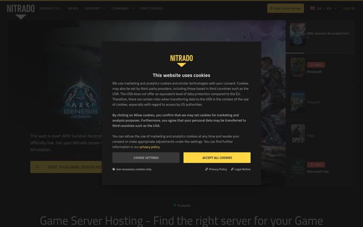 Ekrānuzņēmums no monsterserver.de