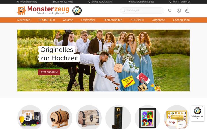 Screenshot of monsterzeug.de