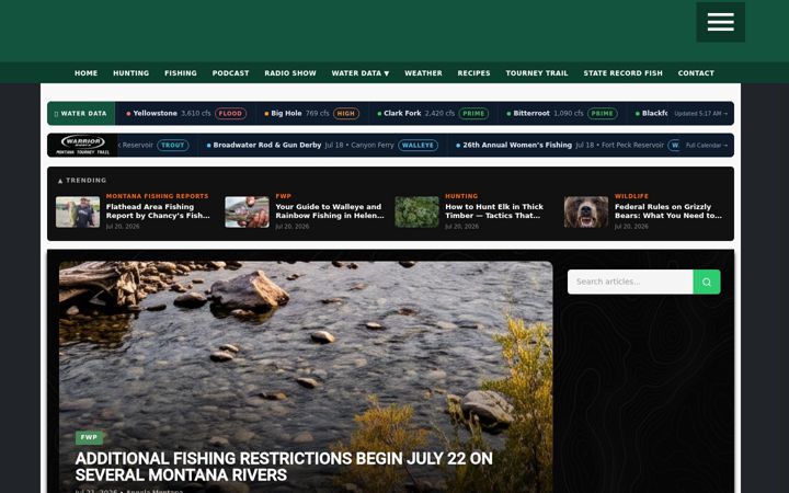 Skjermbilde av montanaoutdoor.com