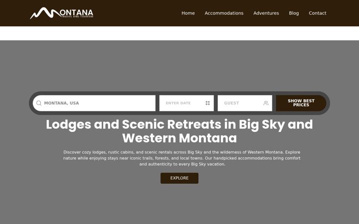Screenshot ta' montanatravelandtourism.com