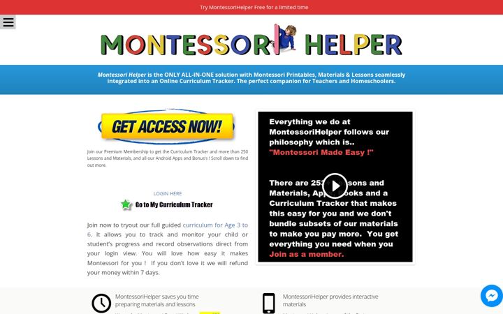 Screenshot of montessorihelper.com