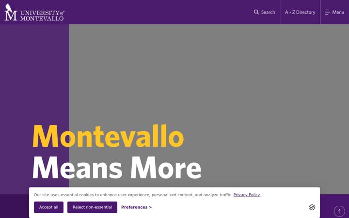 Screenshot of montevallo.edu