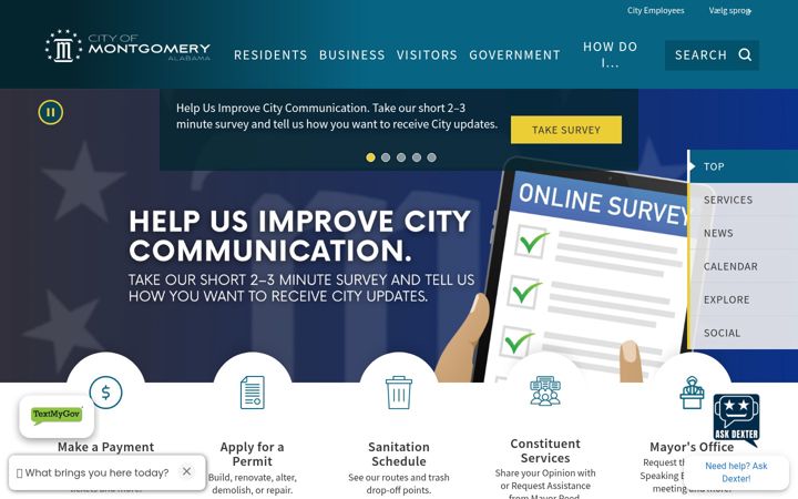 Screenshot of montgomeryal.gov