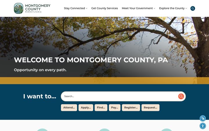 Screenshot of montgomerycountypa.gov