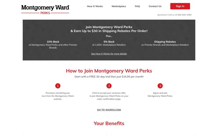 Ekrano kopija montgomerywardperks.com