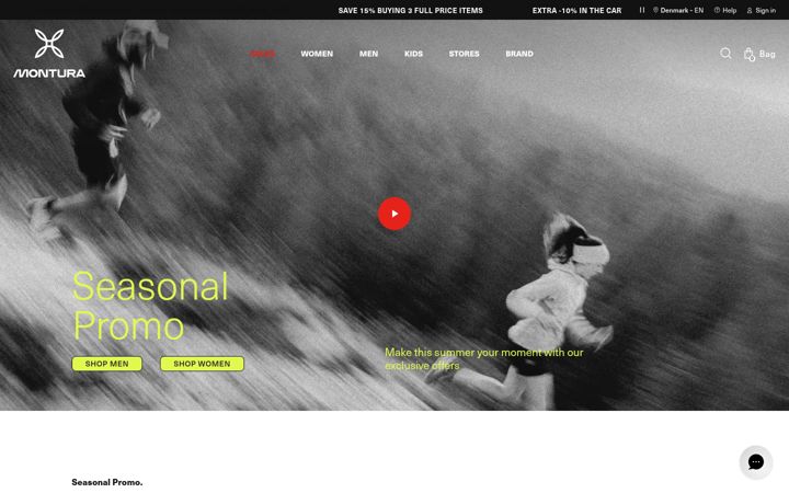 Screenshot van montura.com