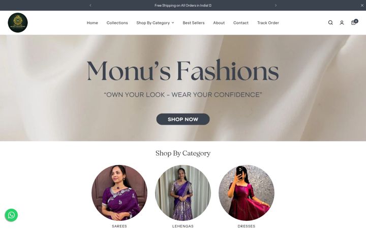 Screenshot of monusfashions.com