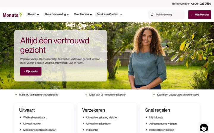 Screenshot ta' monuta.nl