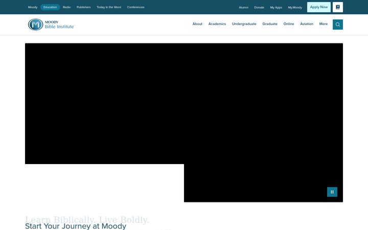Screenshot of moody.edu