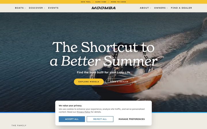 Screenshot of moomba.com