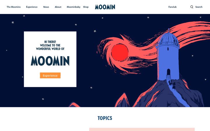 Screenshot of moomin.co.jp
