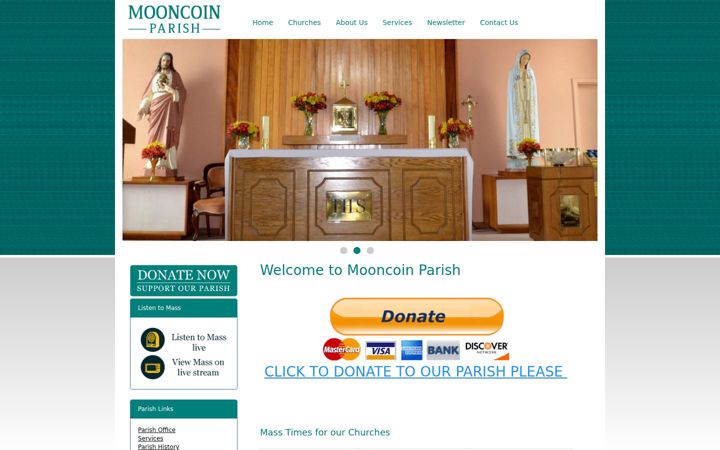 Screenshot of mooncoinparish.ie