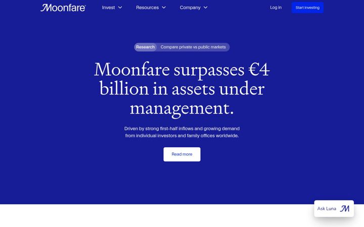 Screenshot of moonfare.com